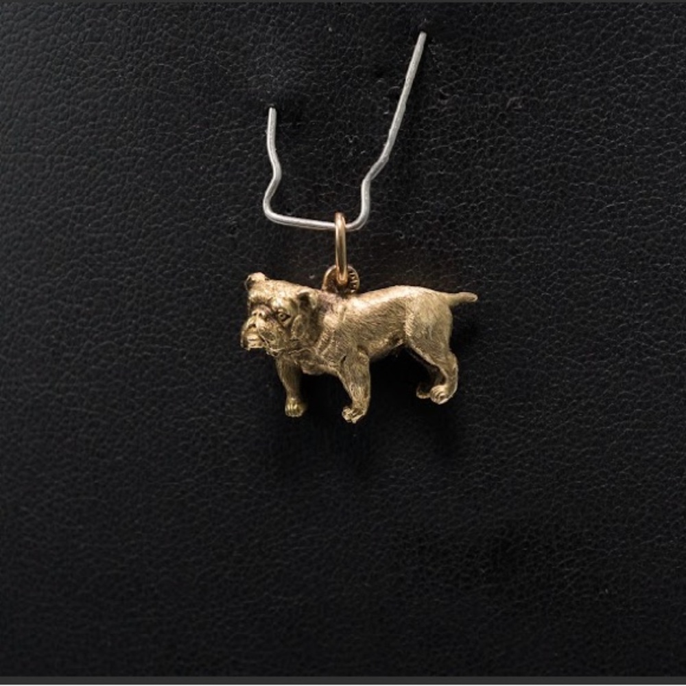 Antique fabrege bulldog pendent 14 k gold